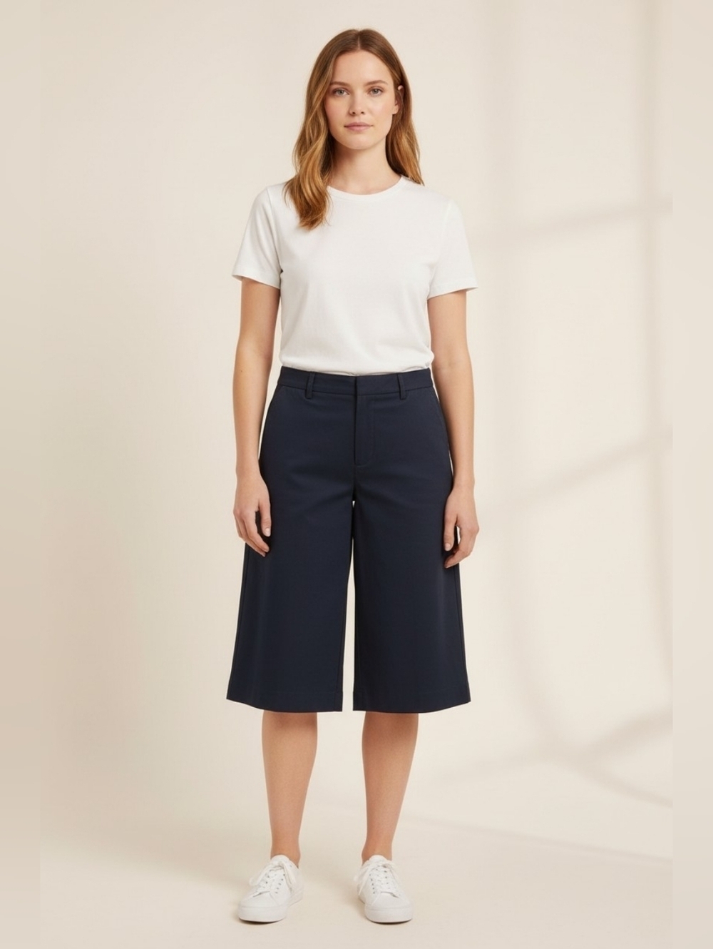 Alice and Olivia Navy Cropped Wide Leg Culotte Pants 4